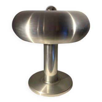 Brushed aluminum 'Donut' lamp, Space Age design, circa 1960