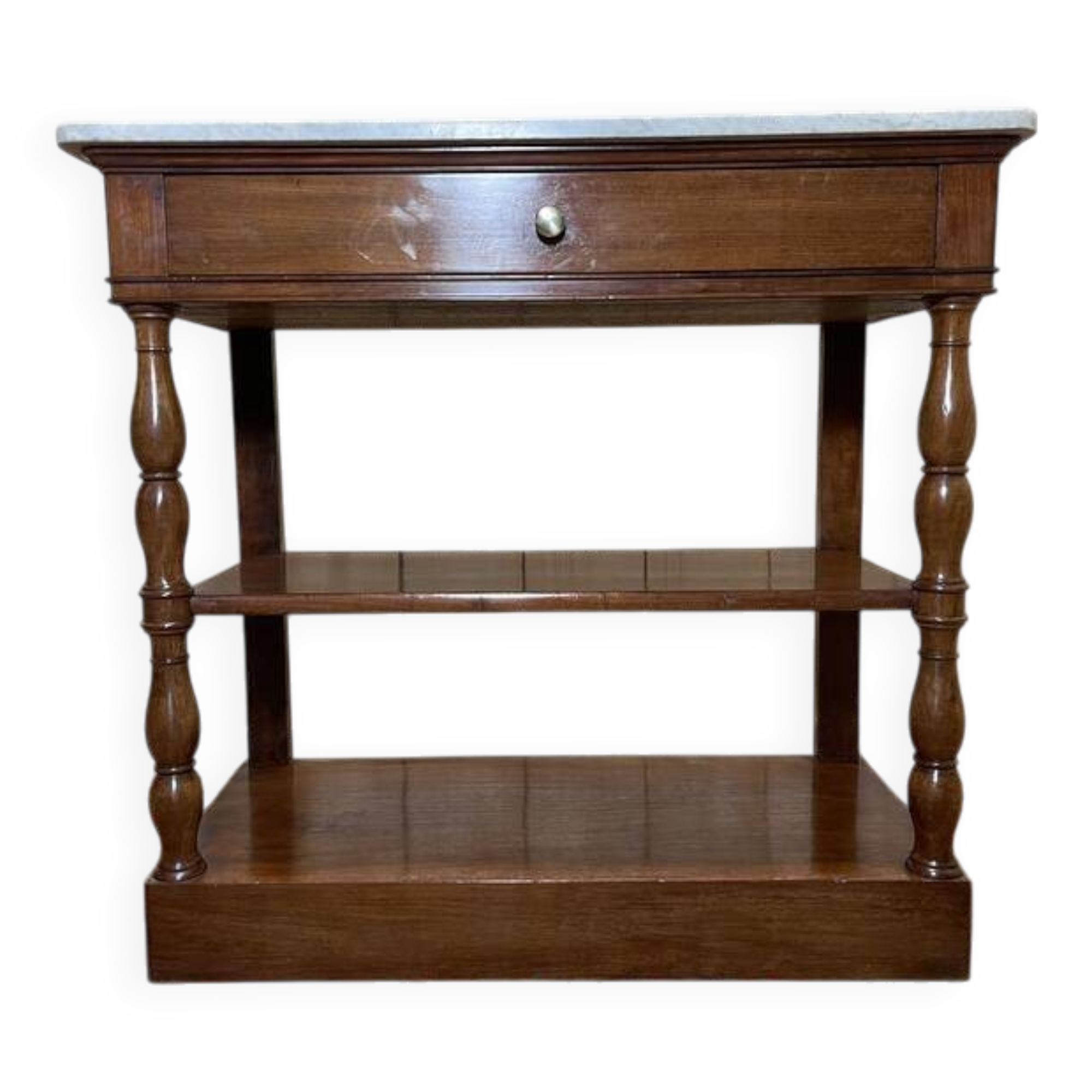 Console d'entrée en acajou Napoléon III et marbre de carrare