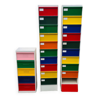 3 80s metal furniture / filing cabinets / flaps
