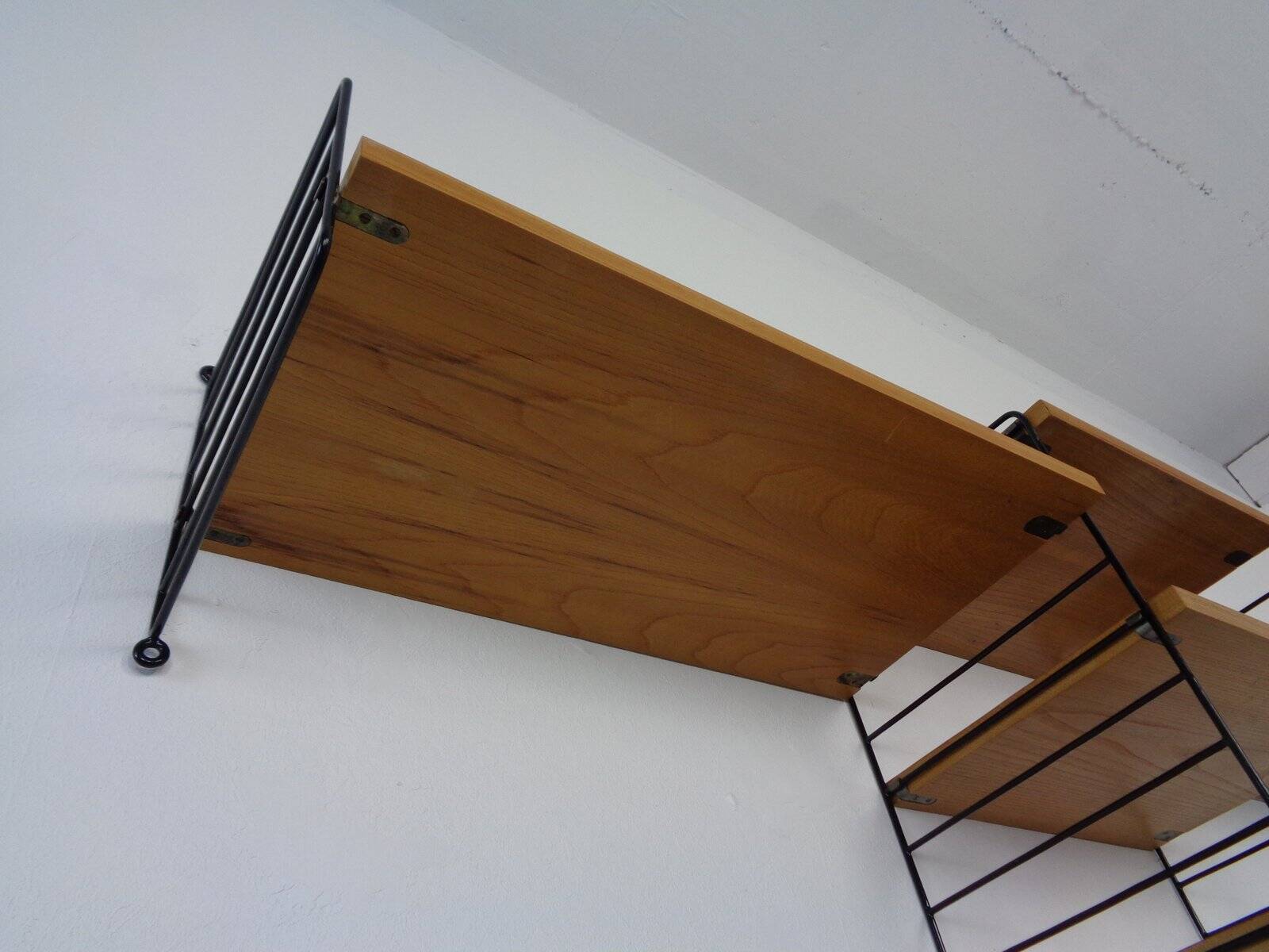 Swedish Ash and Metal Wall Unit by Kajsa & Nils Nisse Strinning for String, 1950s, Set of 9