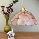 Vintage mother-of-pearl and brass lampshade pendant light