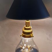 Delux gold and glass lamp desing 1970 to 80 removable with integrated light 68x40cm