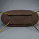 Brass Mid century Oval Coffee Table with Grey Glass Mosaic and Gold Highlights