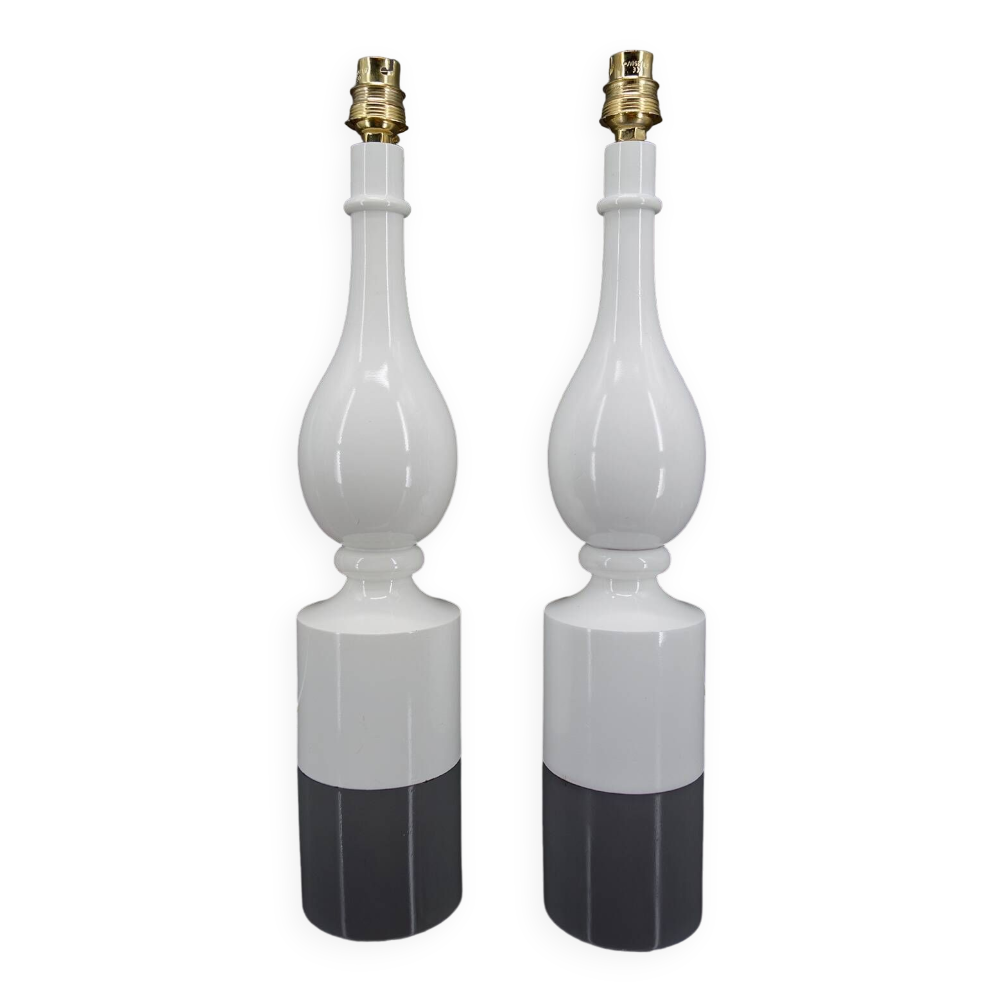 Pair of white lamps by Philippe Capelle, France, Circa 1970