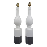 Pair of white lamps by Philippe Capelle, France, Circa 1970