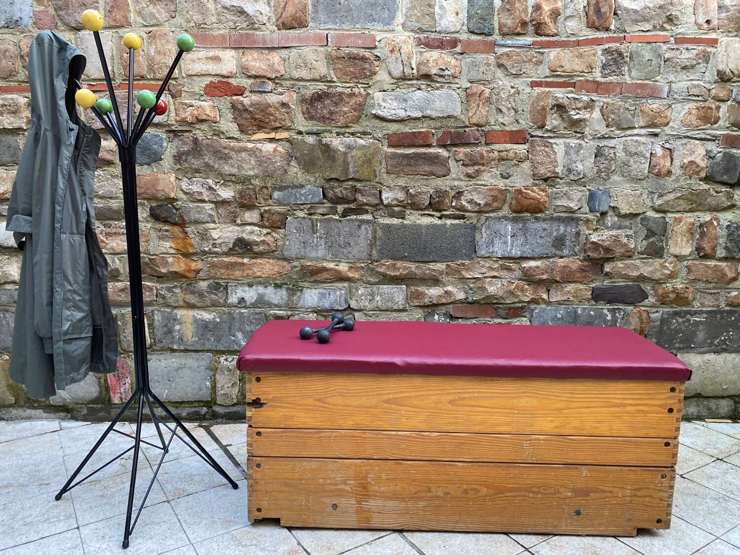 Old gymnastics plinth