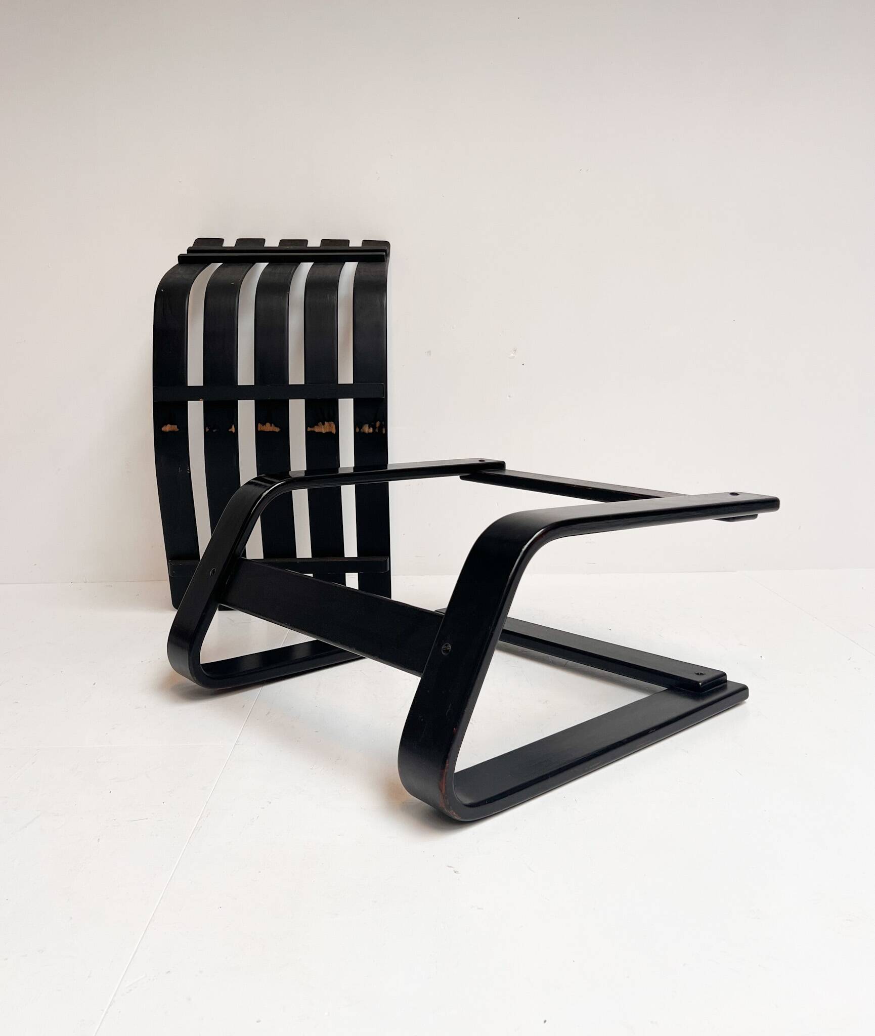 Reupholstered cognac coloured lounge chair, 1960s