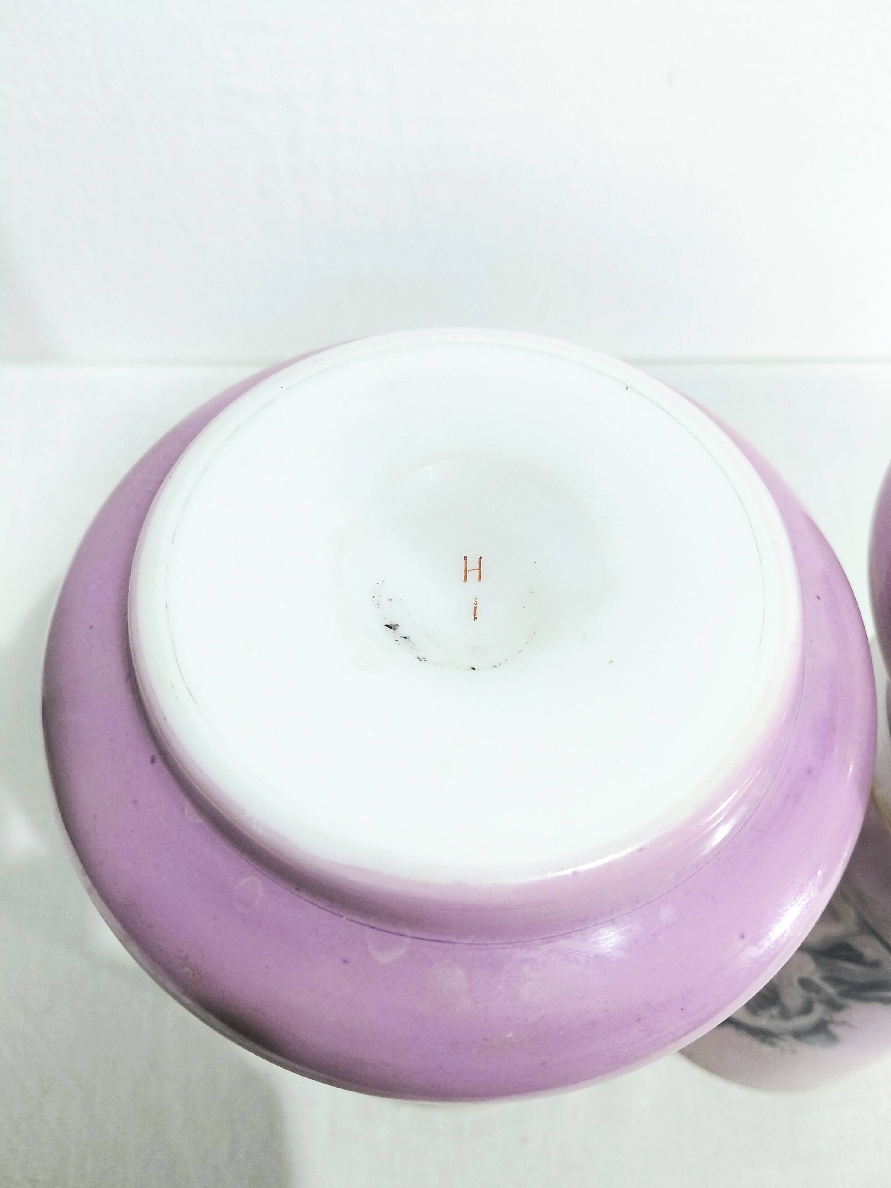 Pair of pink opaline vases