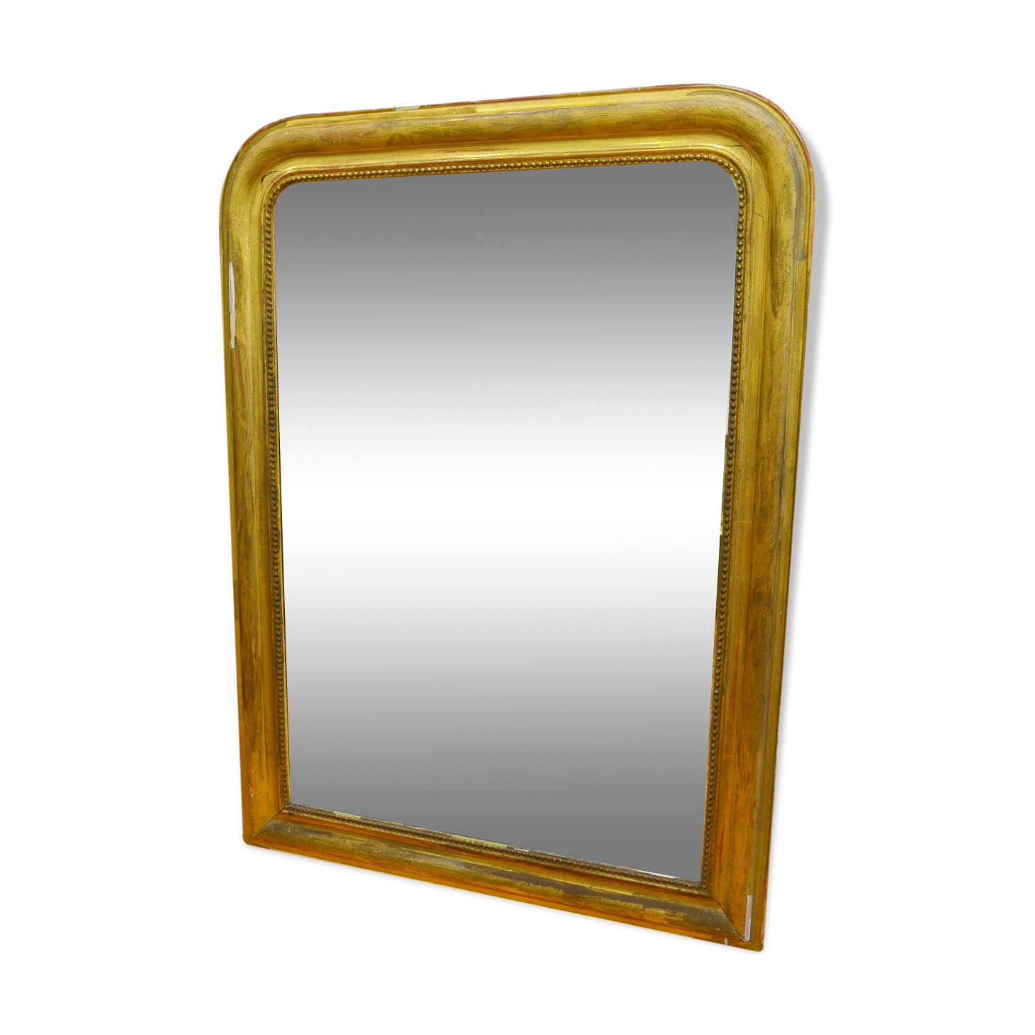 Late 19th century Napoleon III wood and stucco fireplace mirror 87x117cm