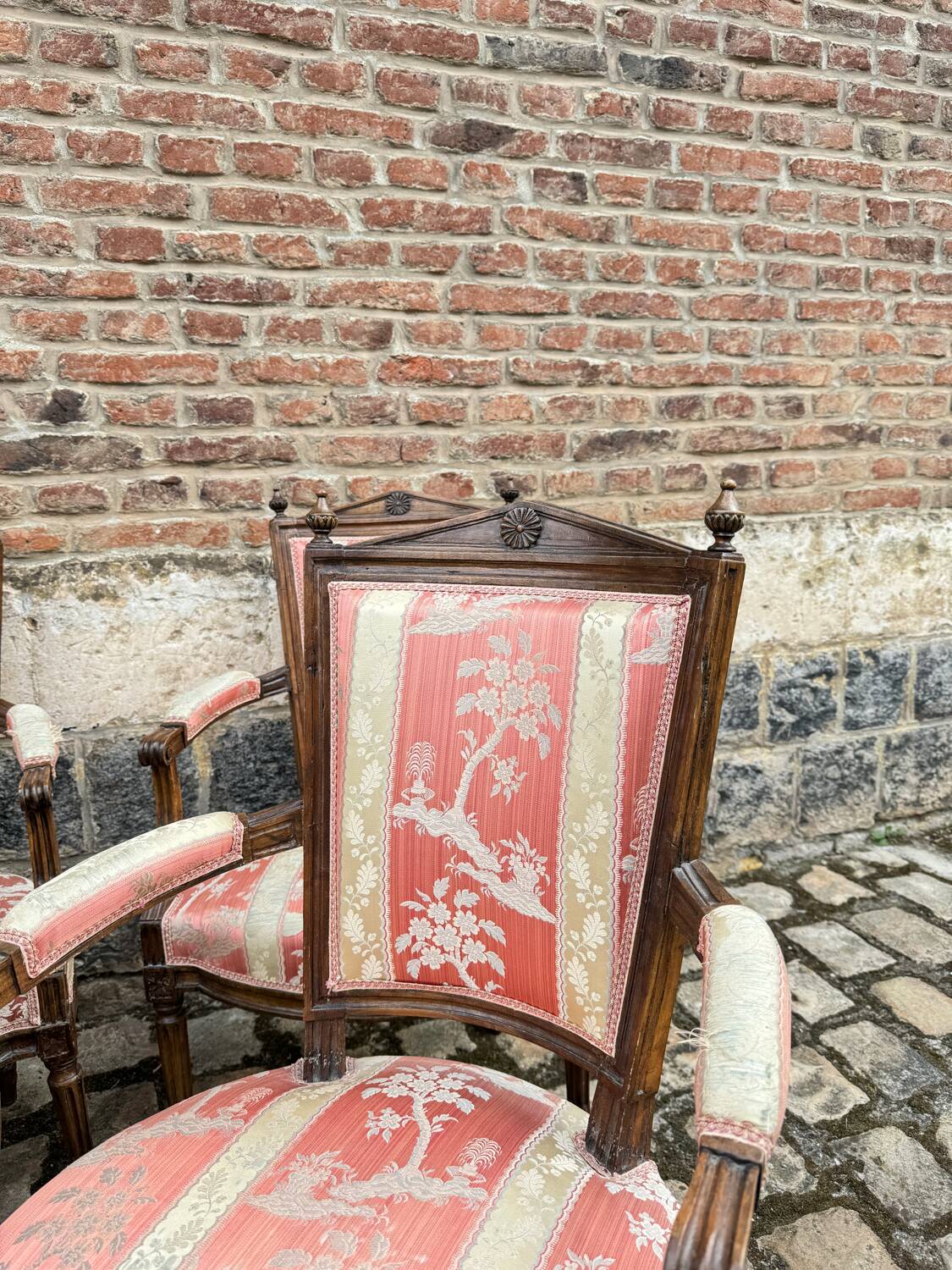 Suite Of Six Armchairs In Natural Wood From Louis XVI XVIII Eme Century