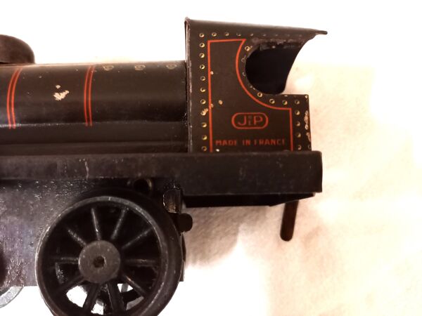 Petit train mécanique JEP, comprenant locomotive, tender, wagon lits, rail, années 1930