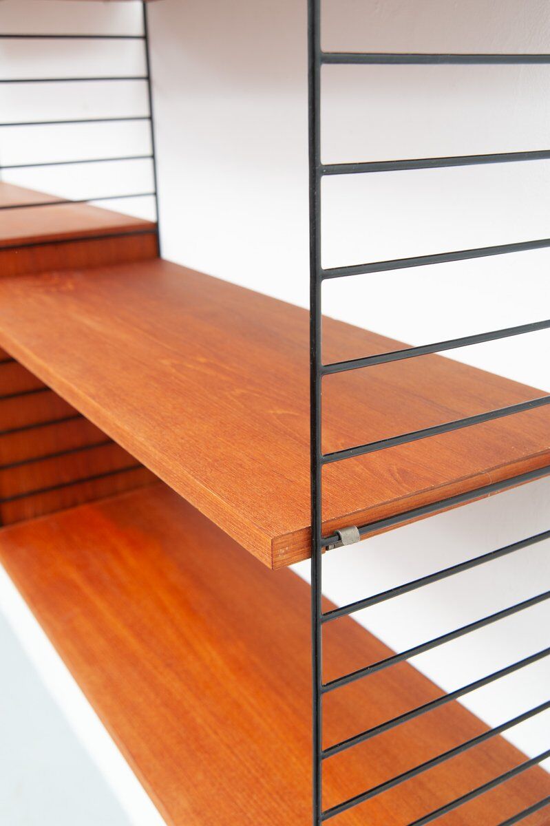 String teak wall shelf by Kajsa & Nisse Strinning, 1950s