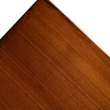 Vintage Scandinavian teak coffee table with carved edge