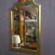 Miroir vintage vert et doré, 88x52 cm
