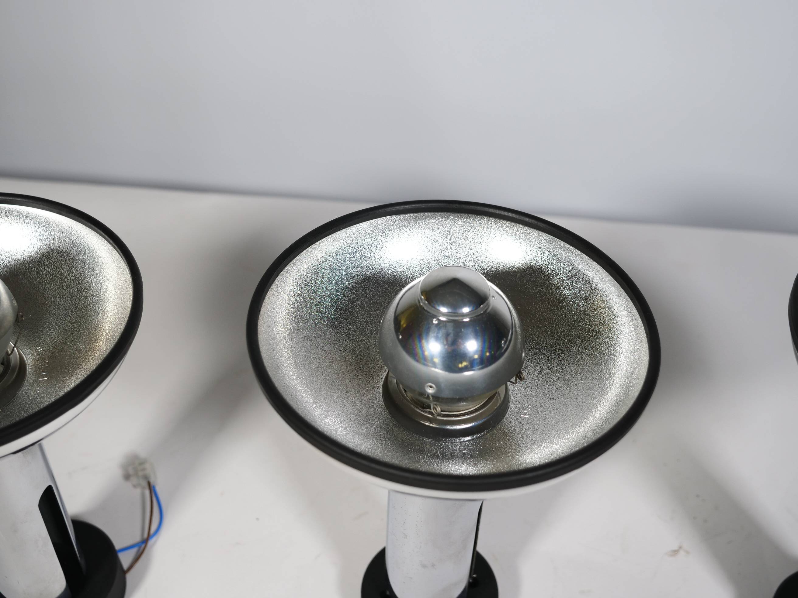 Space Age Chrome Wall Lamps by Staff, Set of 3, 1970s