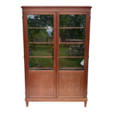 Mahogany library showcase Louis XVI style