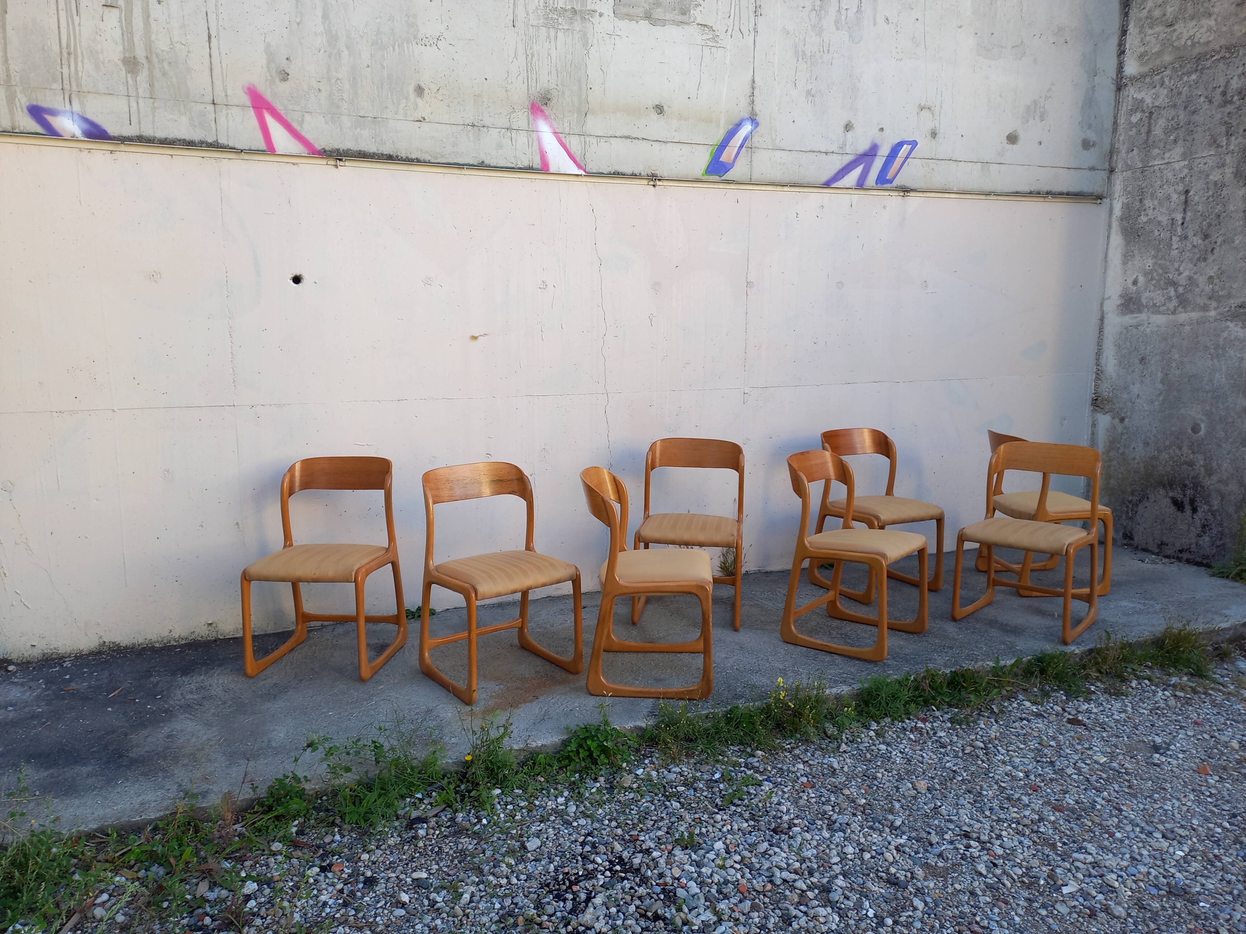 Baumann sleigh chairs, set of 8