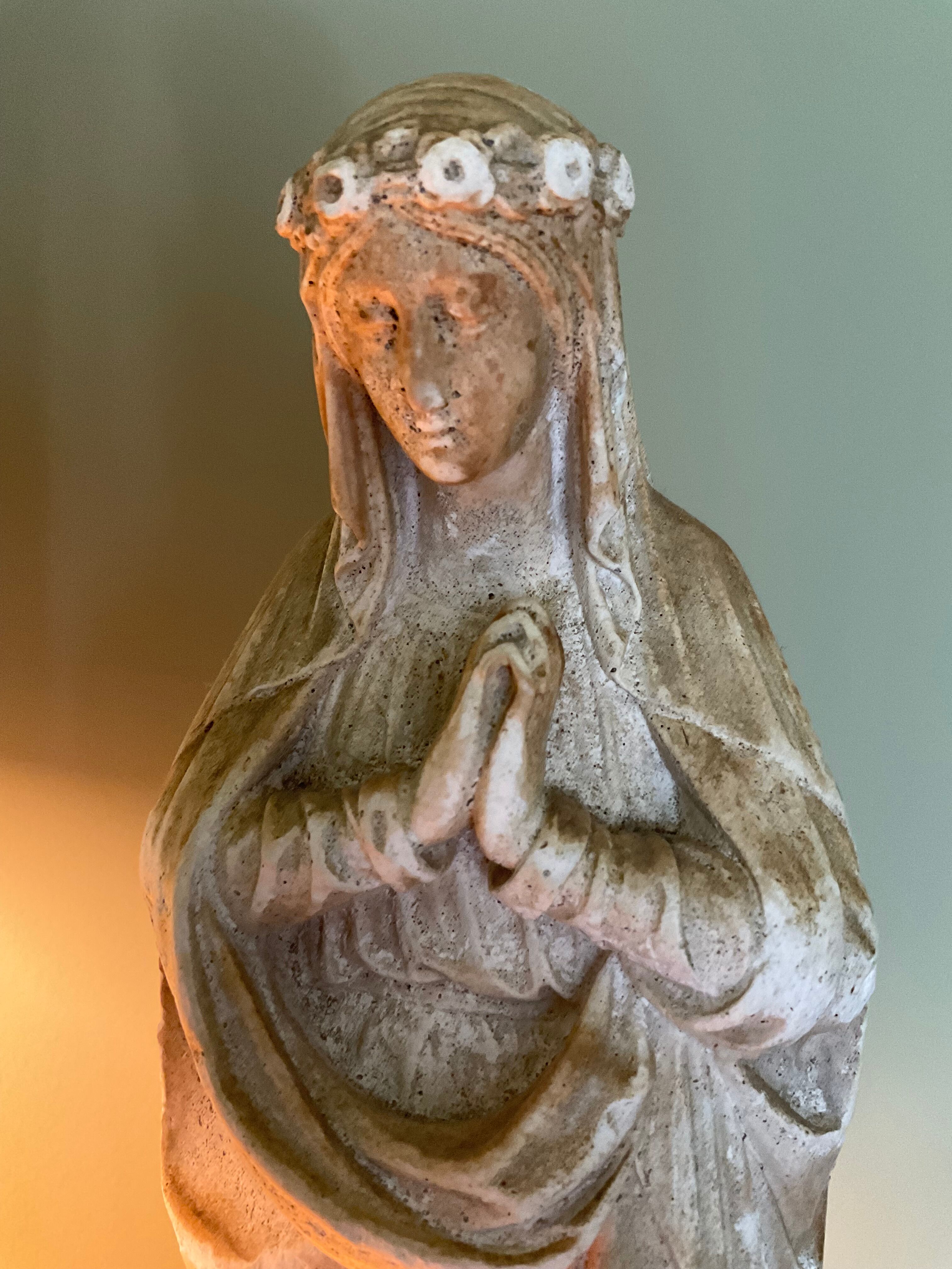 Plaster virgin statue dated 1854