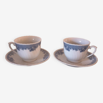 Set of two cups and plates