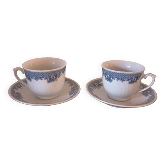 Set of two cups and plates