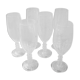 6 champagne flutes in blown glass