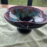 Flamed enamelled ceramic candle holder