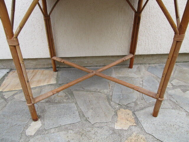 Vintage bamboo and rattan table