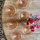 Set of 6 cups and vintage saucer in rosaline from Arcoroc
