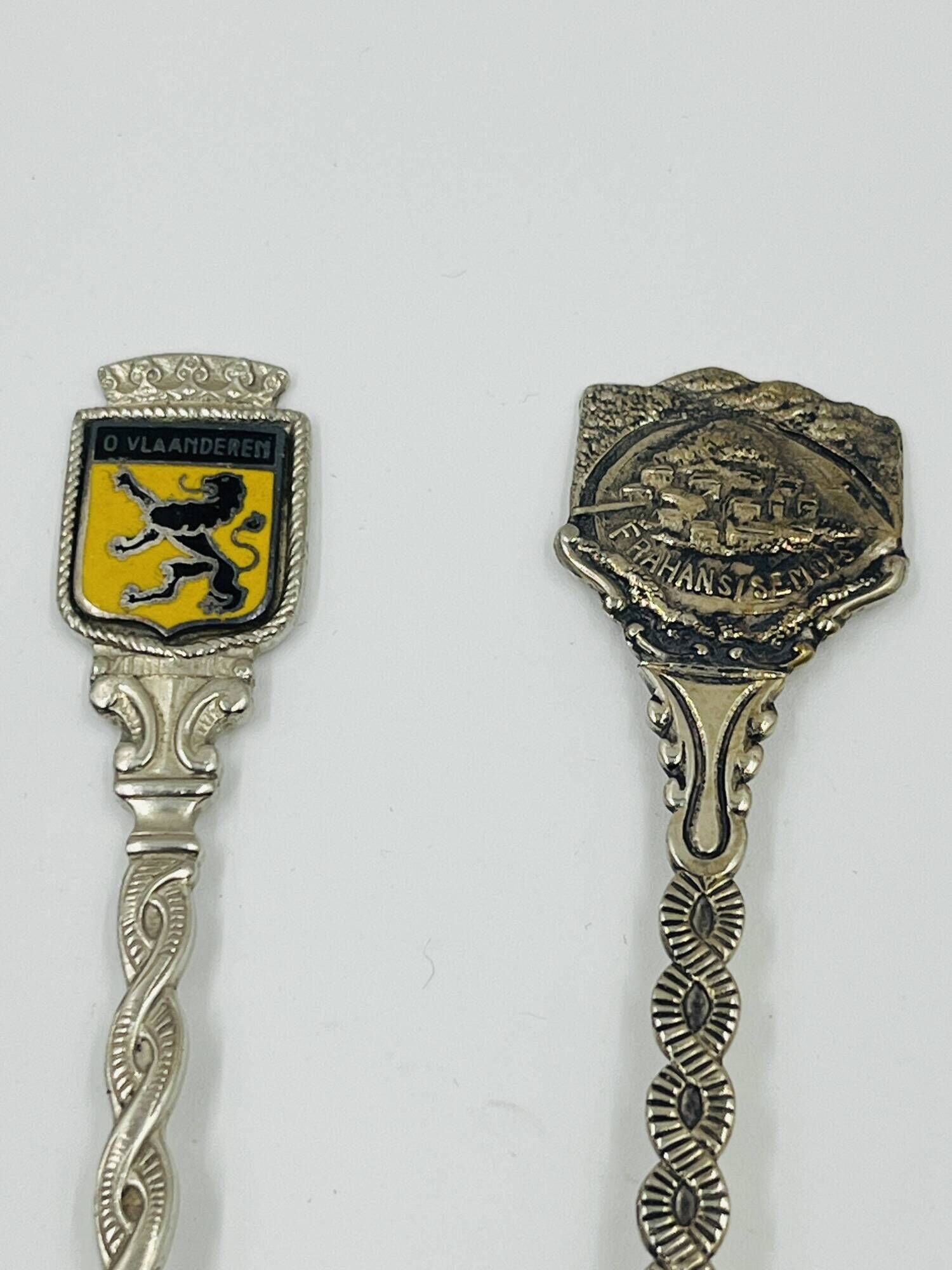 Set of 7 Heraldic Souvenir Spoons from Cities