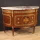 Commode demi-lune avec dessus en marbre du XXème siècle