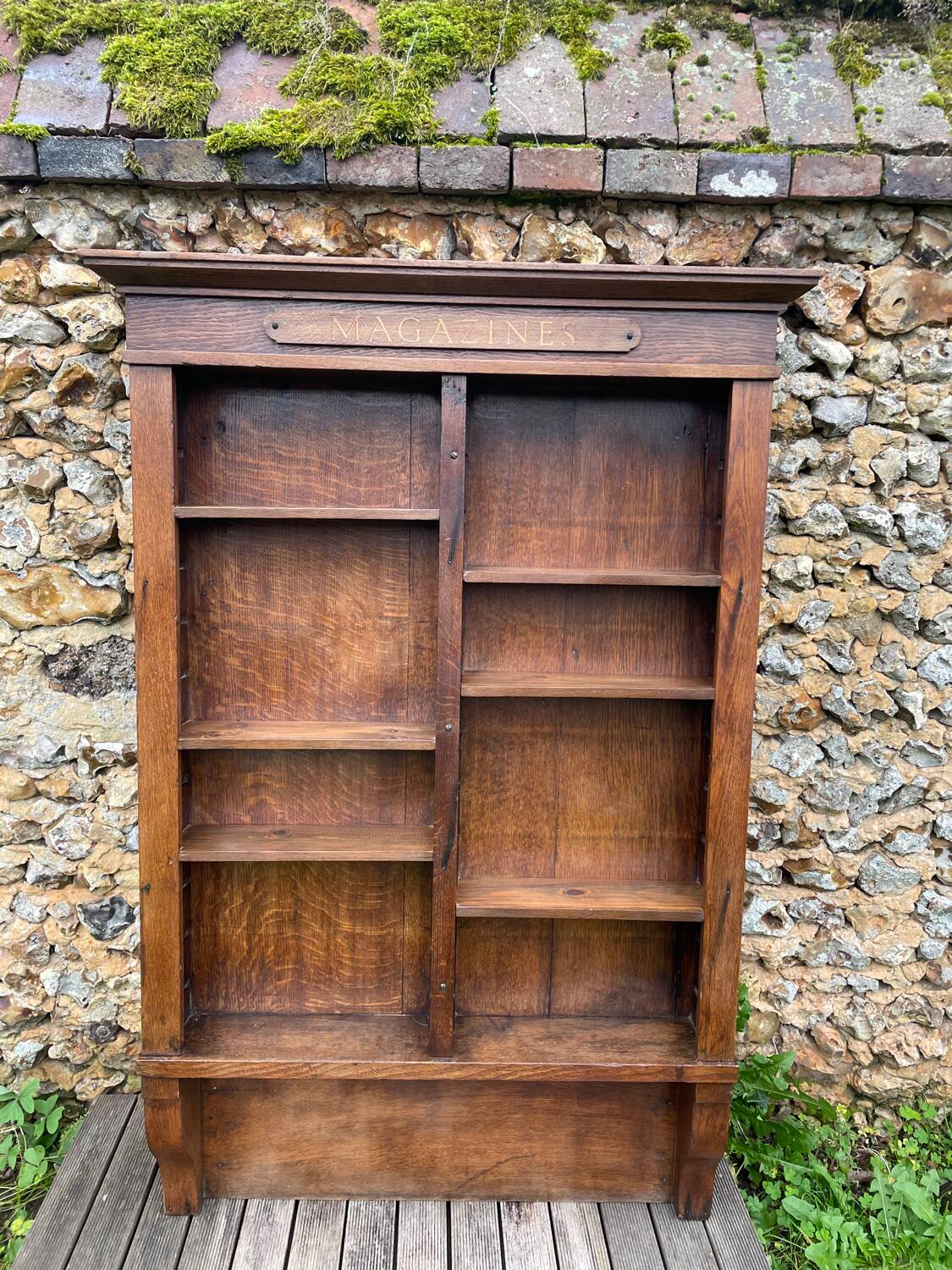 Antique oak wall shelf
