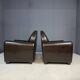 Pair of leather armchairs in French Art Deco style, 1970s