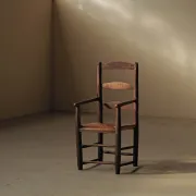 Fauteuil paysan en bois massif et paille, XIXᵉ siècle
