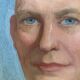Vintage Oil On Canvas Men Portrait Signed, Small, 1950s