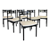 6 black lacquered wooden chairs