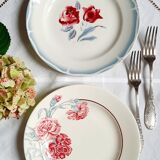 Old flat plates mismatched in earthenware