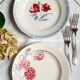 Old flat plates mismatched in earthenware