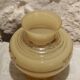 Yellow glass vase with Art Deco decoration signed D'Argyl circa 1930