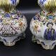 Paire de vase peints à la main "Rouen" Faïence 1910