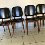 suite of 4 chairs from the 60s, "pegasus" model, from Baumann.