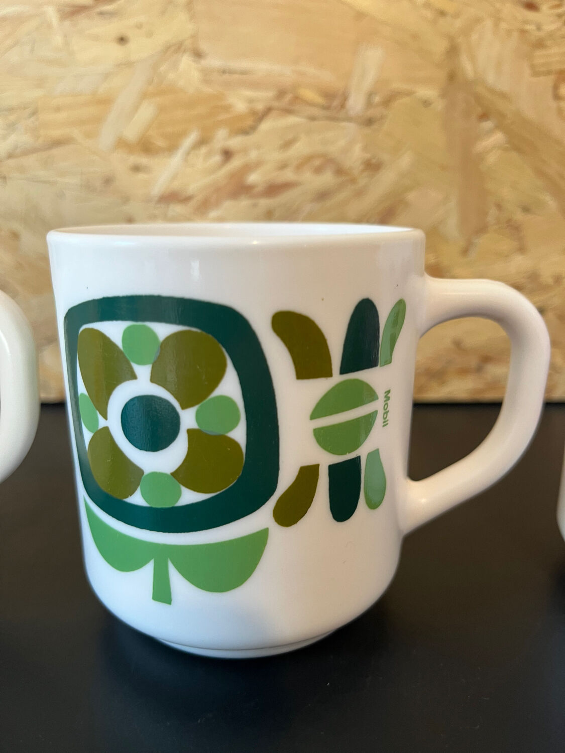 3 cups Mugs mobil 1972 designer Jean-Charles Meunier Arcopal editor