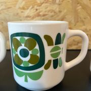3 cups Mugs mobil 1972 designer Jean-Charles Meunier Arcopal editor