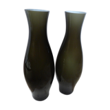 Pair of vases made of new taupe glass