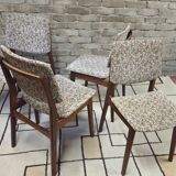 Set of 4 vintage Scandinavian teak chairs from the 1960s.