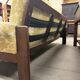 Vintage wooden sofa / armchair with yellow accent