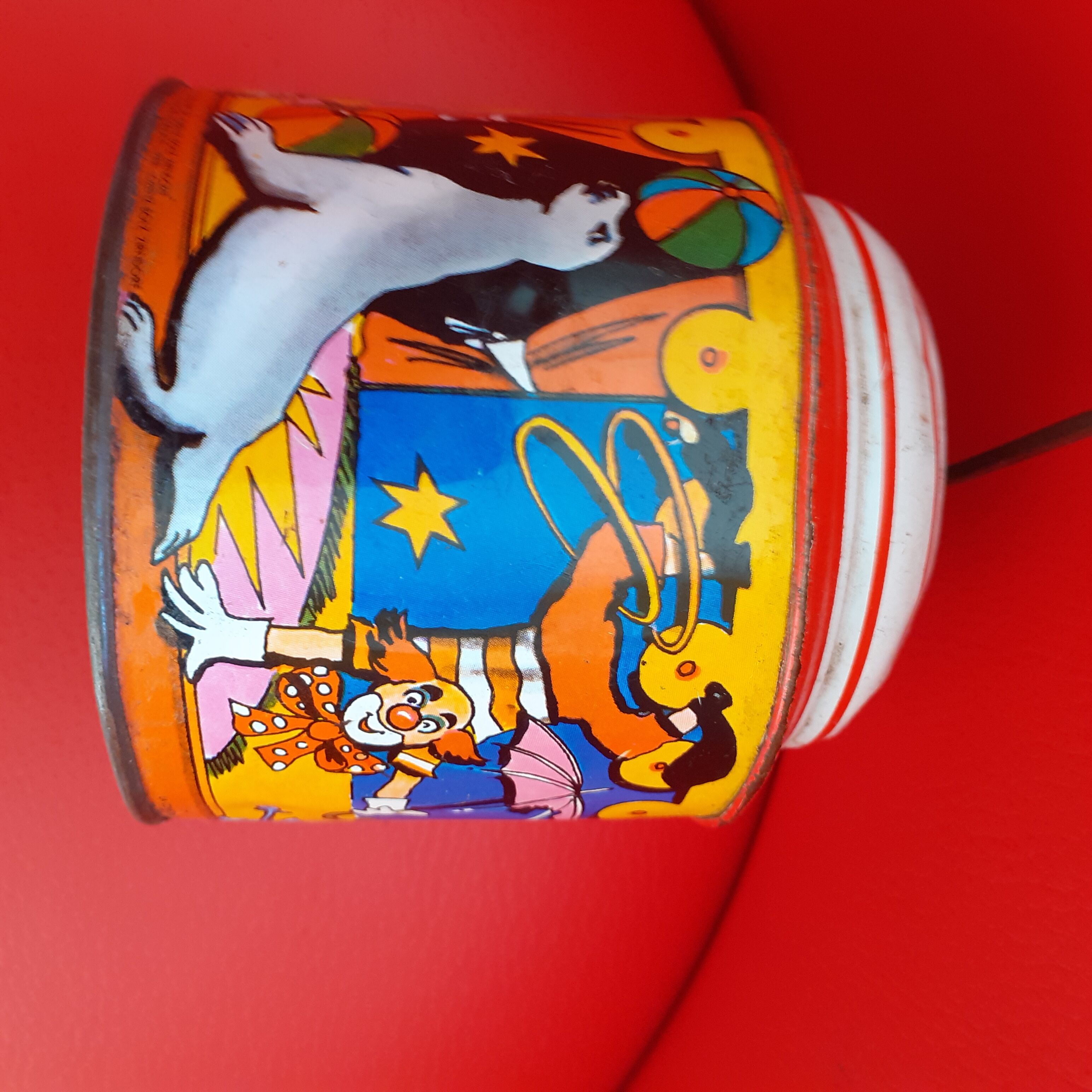 Early music box. Circus pattern.