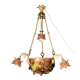 Bronze three-armed chandelier with a grape decoration.