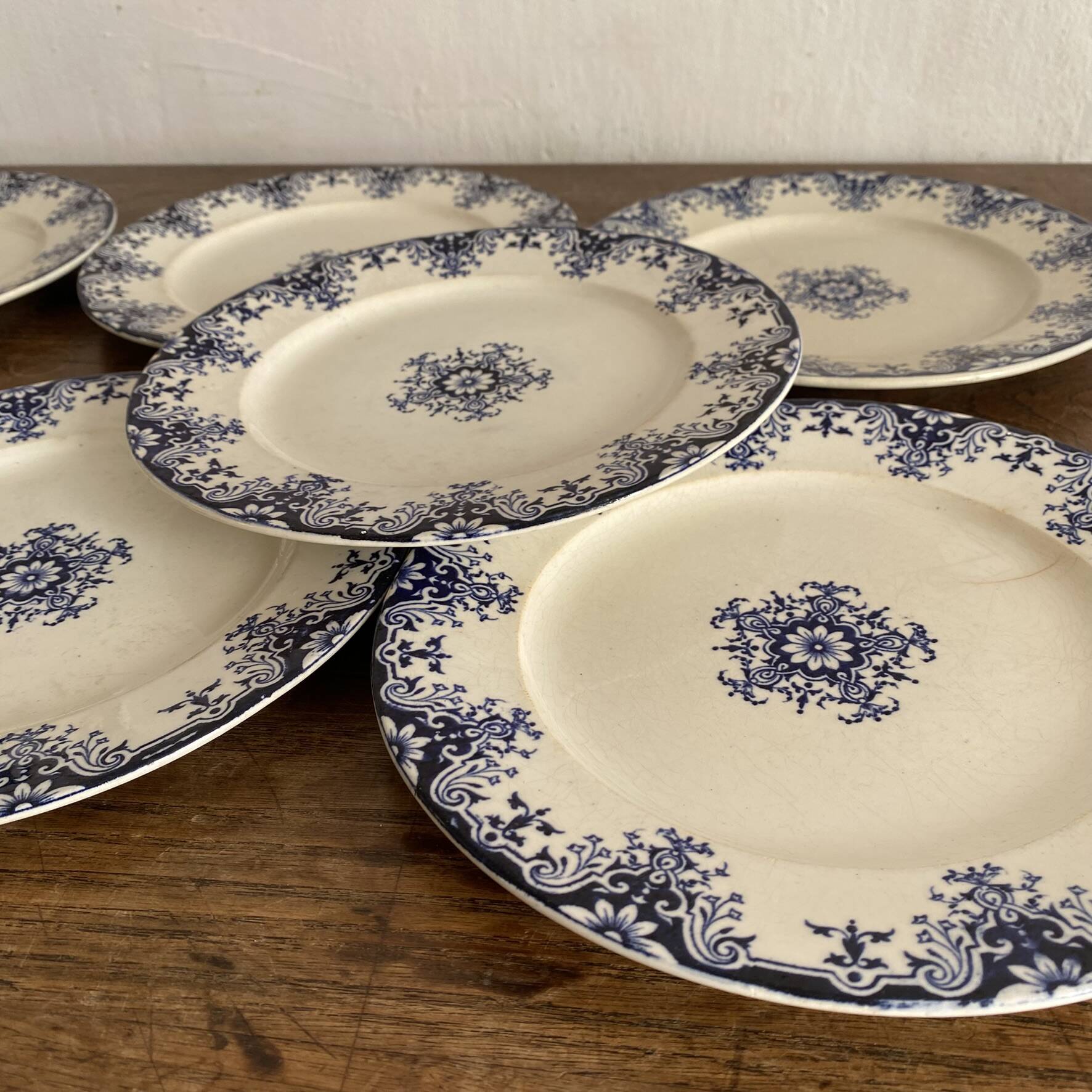Flat ironstone plates "Rouen" Jules Vieillard Bordeaux