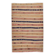 5x8 Cream & Navy Blue Striped Pattern Kilim Rug, 152x234Cm