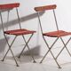 Antique red folding garden chairs (circa 1920). Set of 4 pieces